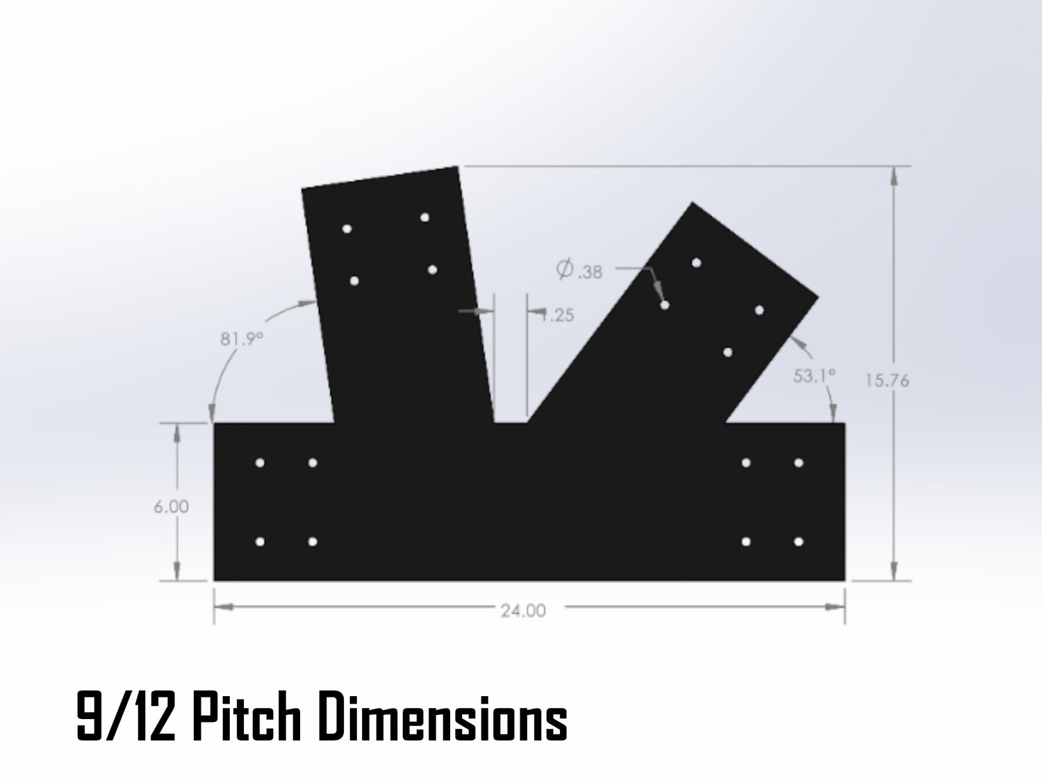 Howe Truss Bracket Set - Industrial Style - For 8 Inch Lumber - Wood Post Brackets - construction materials - building supports - beam supports - post supports
