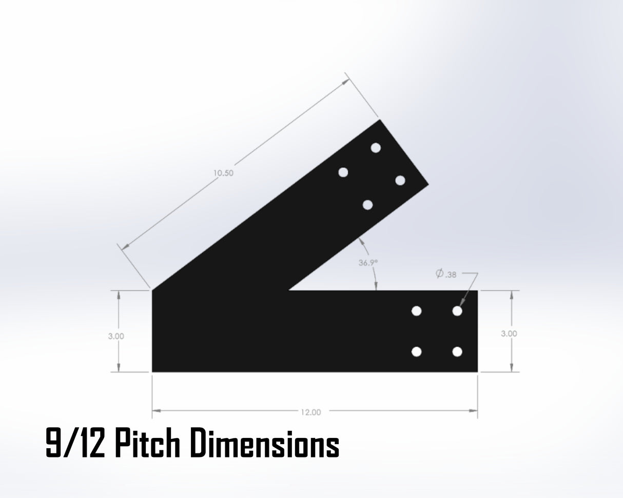 Howe Truss Bracket Set - Industrial Style - For 4 Inch Lumber