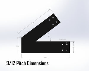 Web Truss Bracket Set - Industrial Style - For 6 Inch Lumber - Wood Post Brackets - construction materials - building supports - beam supports - post supports