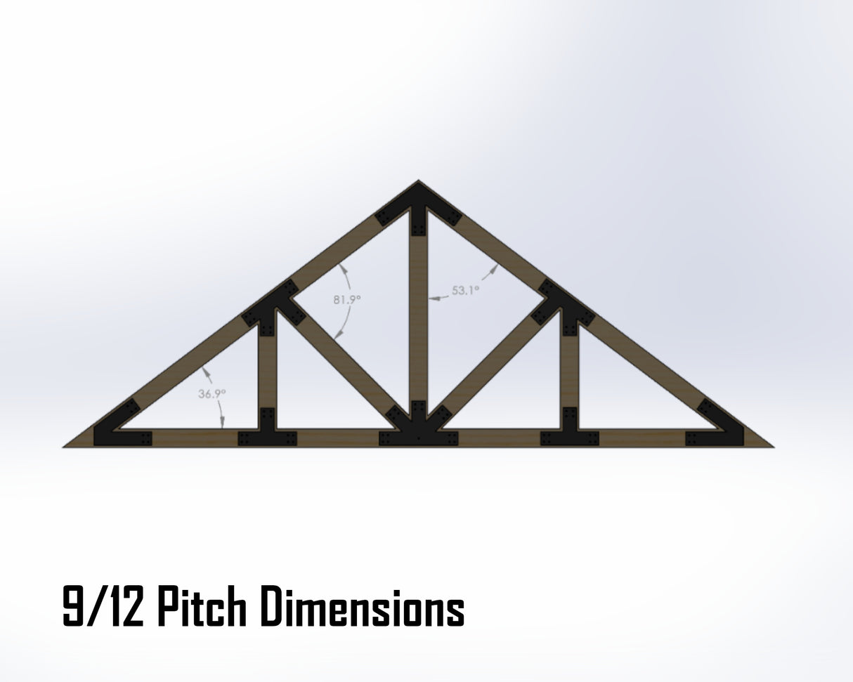 Howe Truss Bracket Set - Industrial Style - For 6 Inch Lumber