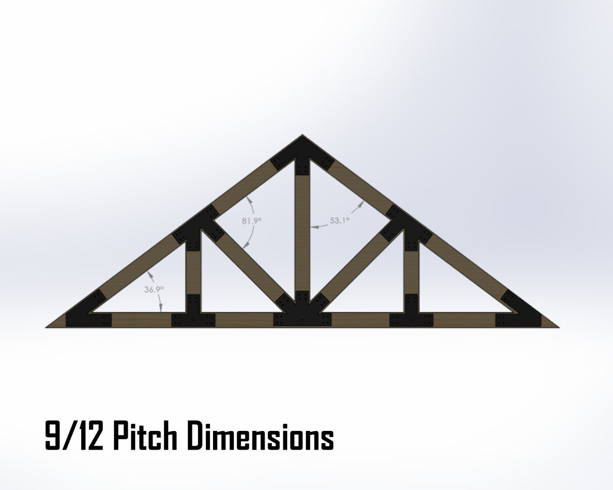 Howe Truss Bracket Set - Industrial Style - For 8 Inch Lumber