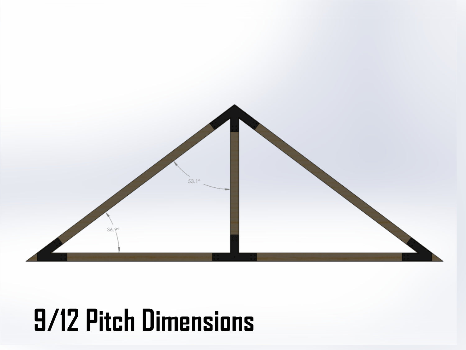 King Truss Bracket Set - Industrial Style - For 4 Inch Lumber - Wood Post Brackets - construction materials - building supports - beam supports - post supports