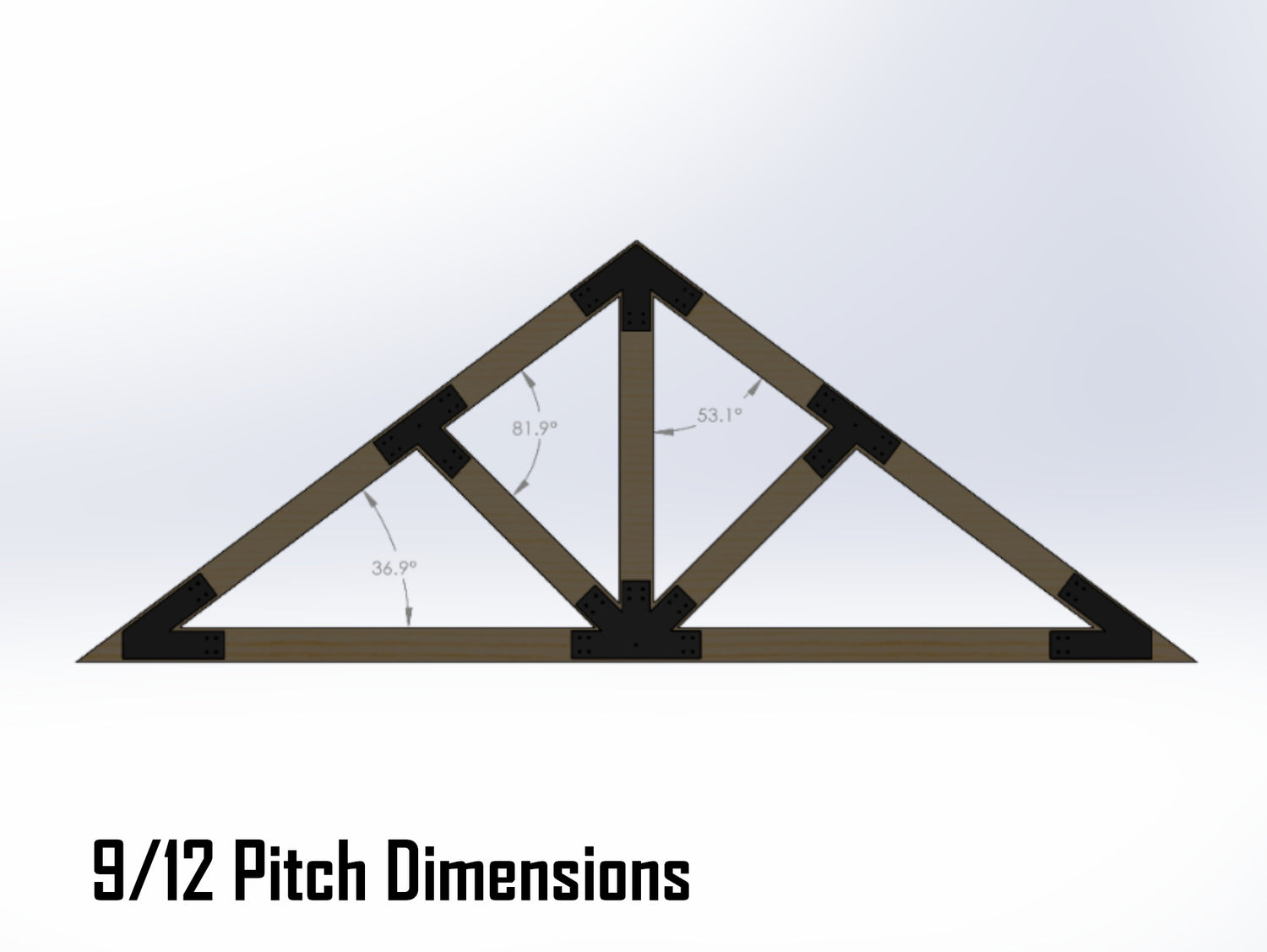 Web Truss Bracket Set - Industrial Style - For 8 Inch Lumber - Wood Post Brackets - construction materials - building supports - beam supports - post supports