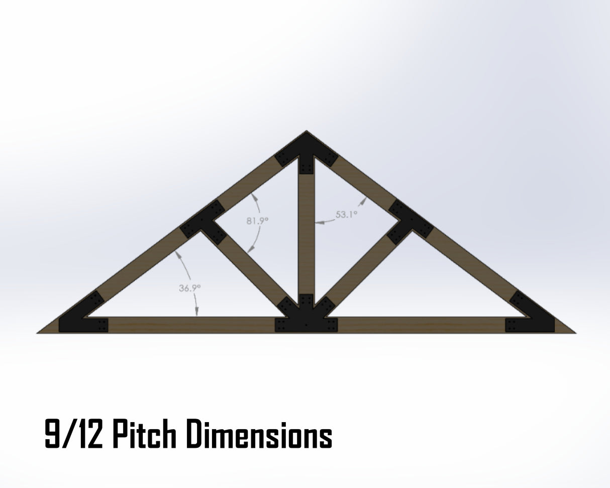 Web Truss Bracket Set - Industrial Style - For 8 Inch Lumber