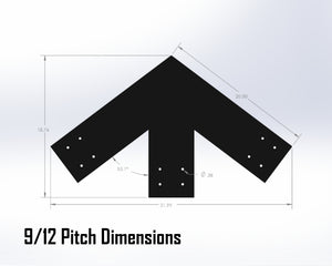 Web Truss Bracket Set - Industrial Style - For 8 Inch Lumber - Wood Post Brackets - construction materials - building supports - beam supports - post supports