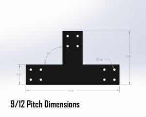 Howe Truss Bracket Set - Industrial Style - For 4 Inch Lumber - Wood Post Brackets - construction materials - building supports - beam supports - post supports
