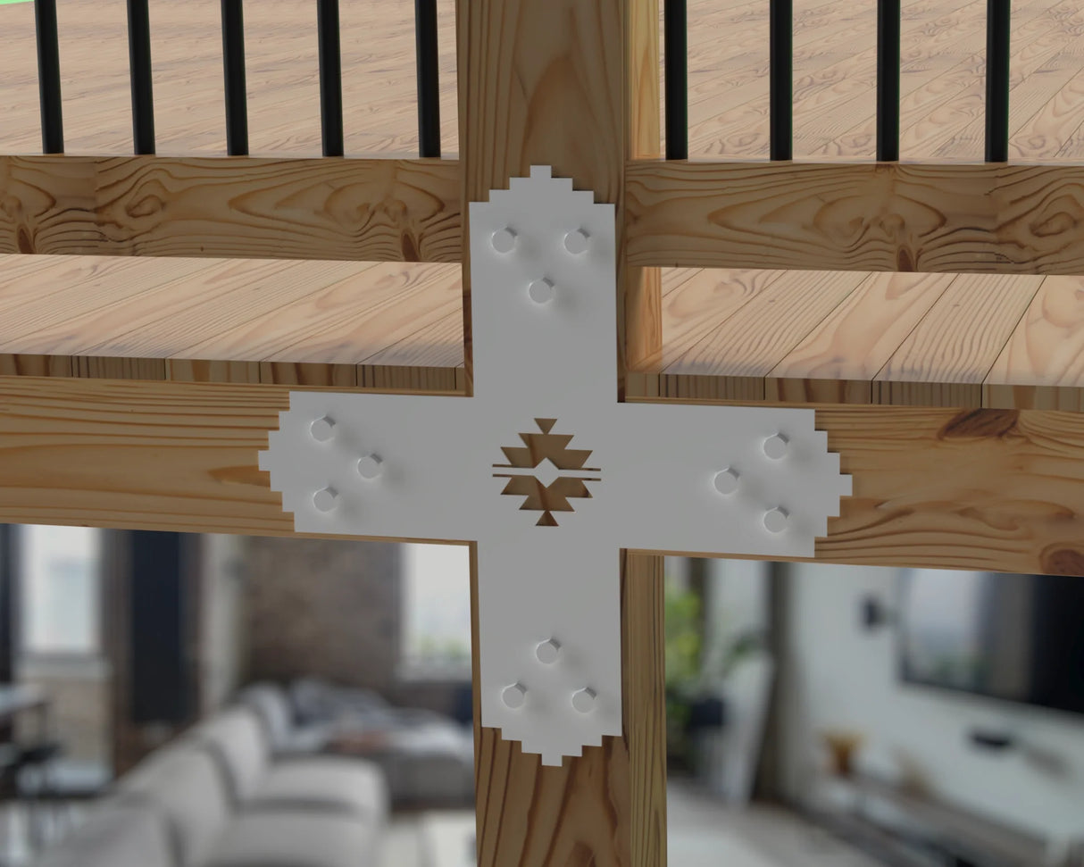 Aztec Style Brackets for 6" Post - Madison Iron and Wood