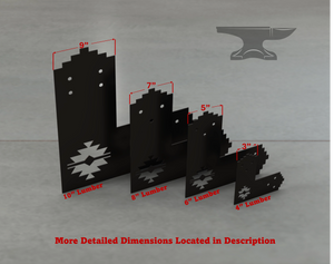 Aztec Style L Brackets - Various Sizes - Wood Post Brackets - construction brackets - brackets for post and beam construction - beam supports - post support - timber frame brackets - barndominium brackets - exposed beam brackets