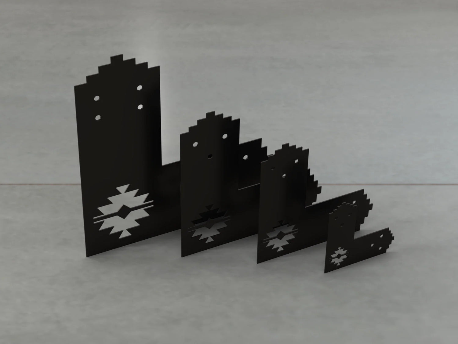 Aztec Style L Brackets - Various Sizes - Wood Post Brackets - construction brackets - brackets for post and beam construction - beam supports - post support - timber frame brackets - barndominium brackets - exposed beam brackets