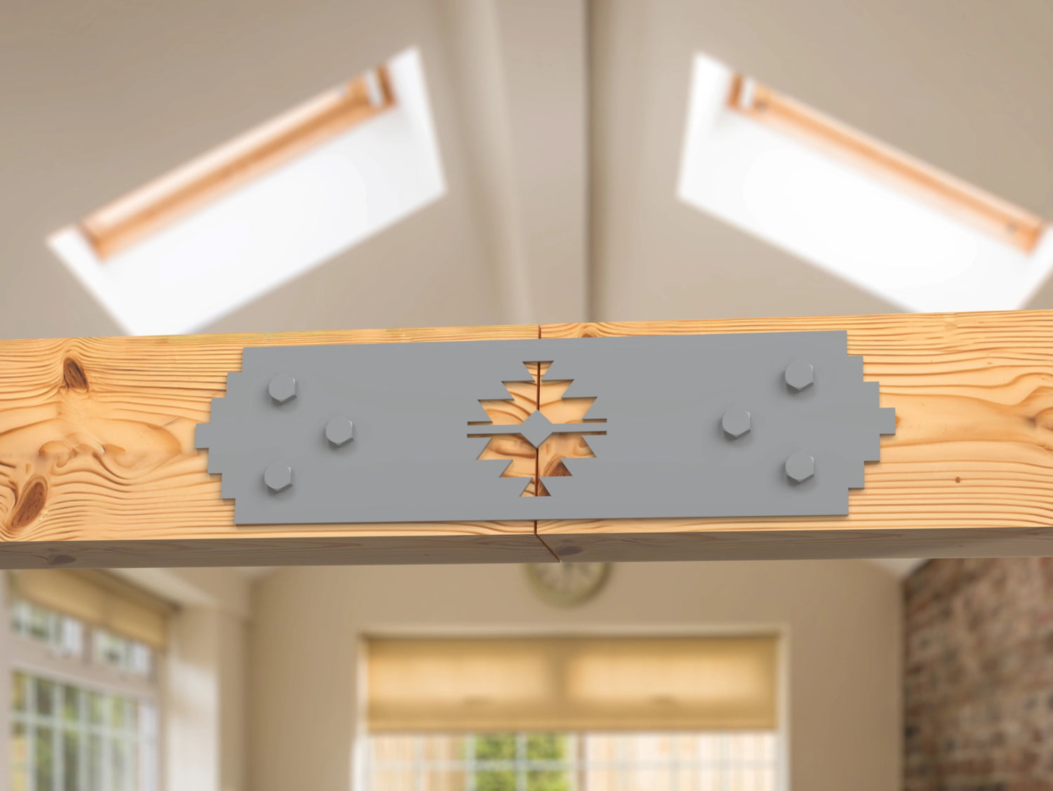 Straight Bracket - Aztec Style - For 8 Inch Lumber - Wood Post Brackets - construction brackets - brackets for post and beam construction - beam supports - post support - timber frame brackets - barndominium brackets - exposed beam brackets
