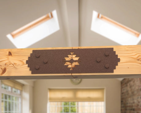 Straight Bracket - Aztec Style - For 8 Inch Lumber - Wood Post Brackets - construction brackets - brackets for post and beam construction - beam supports - post support - timber frame brackets - barndominium brackets - exposed beam brackets