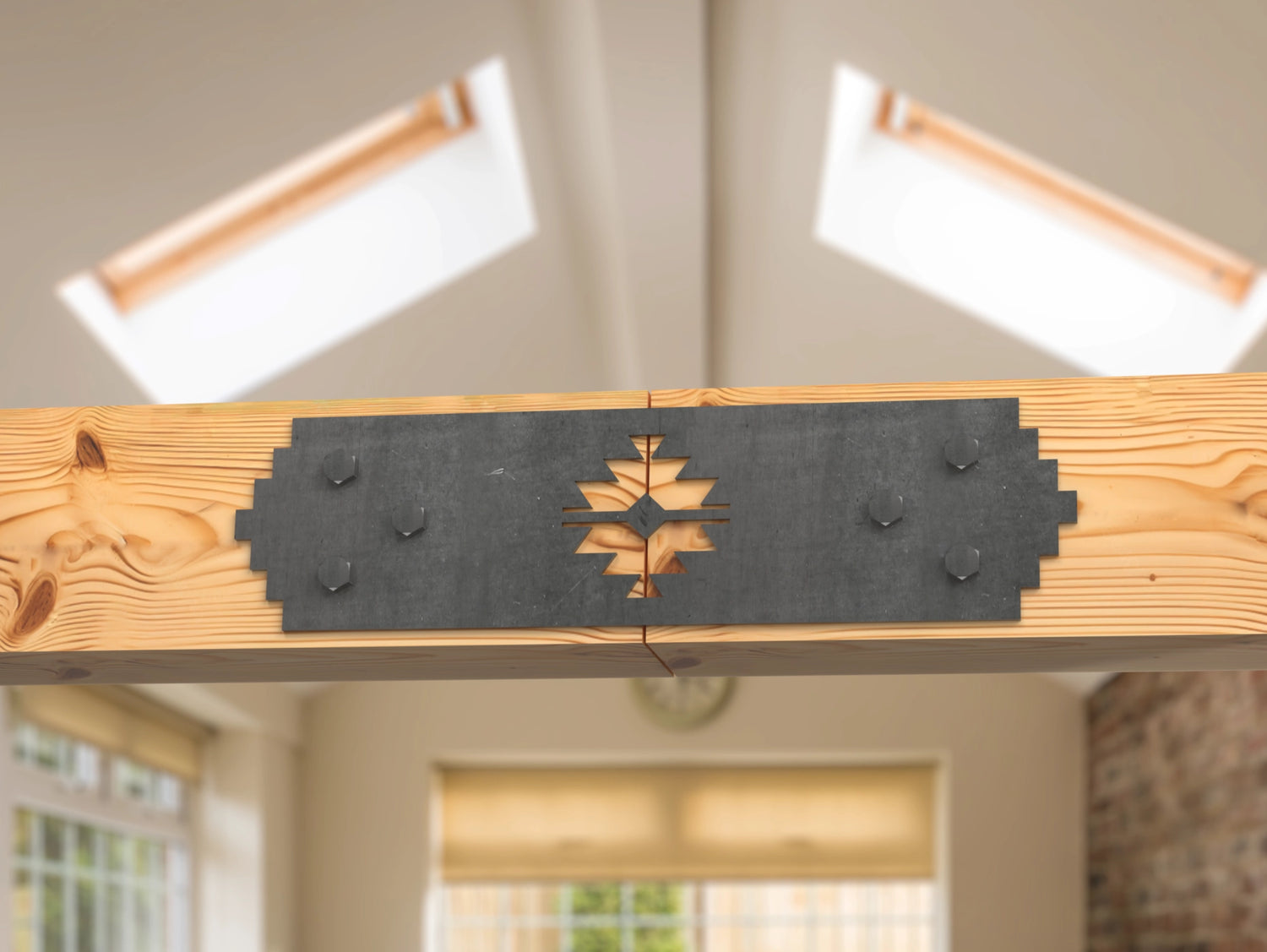 Straight Bracket - Aztec Style - For 8 Inch Lumber - Wood Post Brackets - construction brackets - brackets for post and beam construction - beam supports - post support - timber frame brackets - barndominium brackets - exposed beam brackets