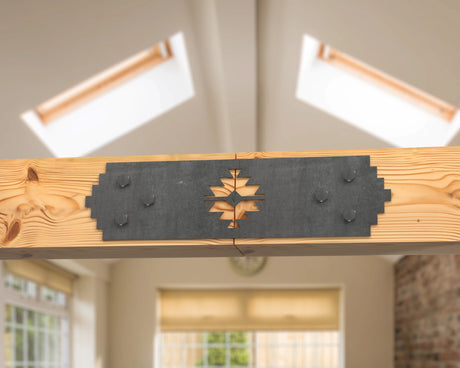 Straight Bracket - Aztec Style - For 8 Inch Lumber - Wood Post Brackets - construction brackets - brackets for post and beam construction - beam supports - post support - timber frame brackets - barndominium brackets - exposed beam brackets