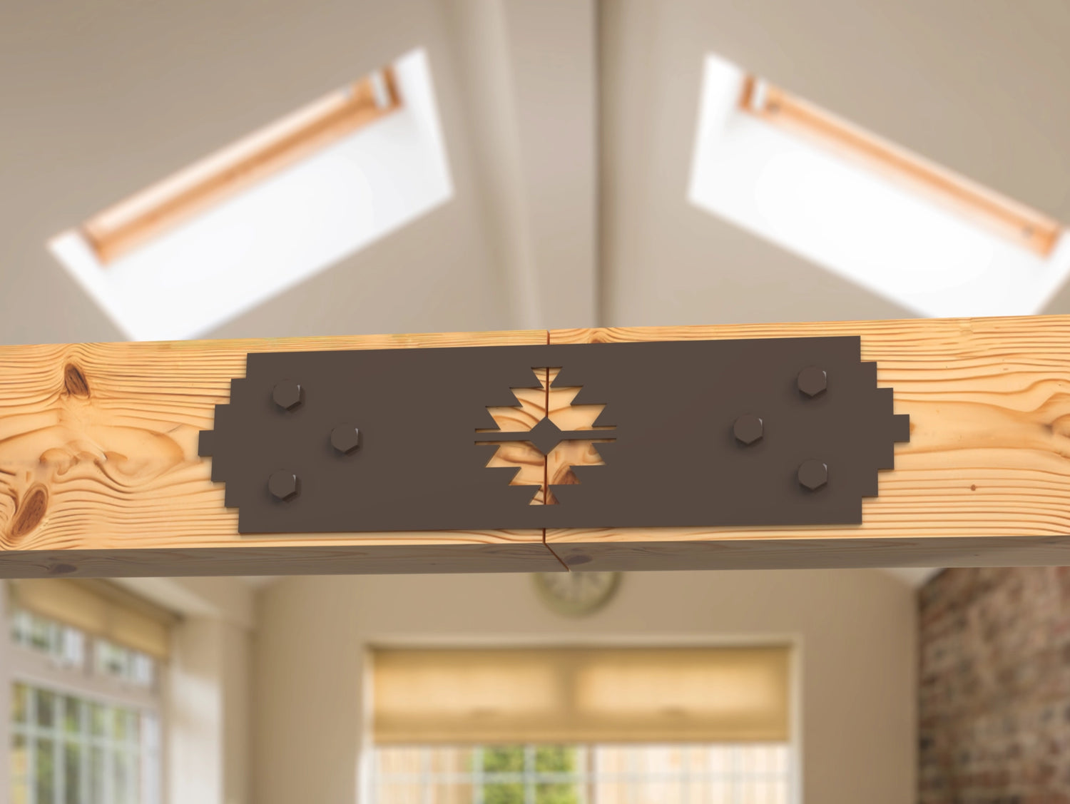 Straight Bracket - Aztec Style - For 8 Inch Lumber - Wood Post Brackets - construction brackets - brackets for post and beam construction - beam supports - post support - timber frame brackets - barndominium brackets - exposed beam brackets