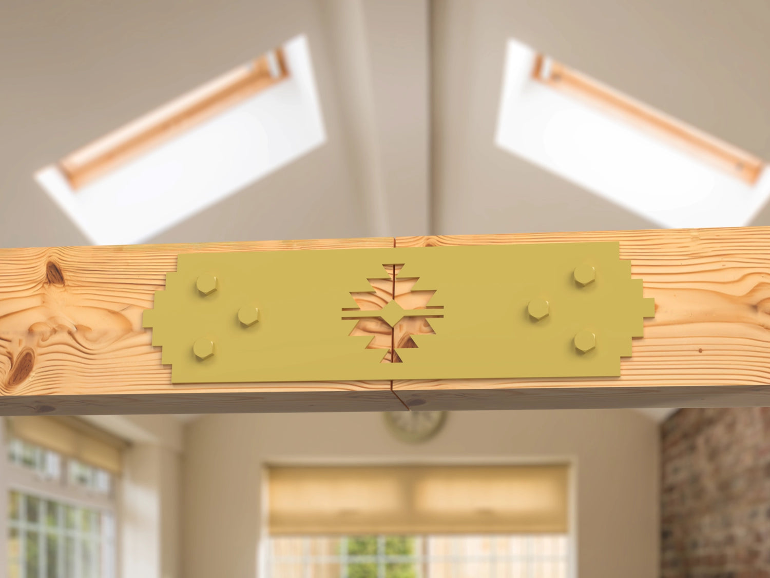 Straight Bracket - Aztec Style - For 8 Inch Lumber - Wood Post Brackets - construction brackets - brackets for post and beam construction - beam supports - post support - timber frame brackets - barndominium brackets - exposed beam brackets