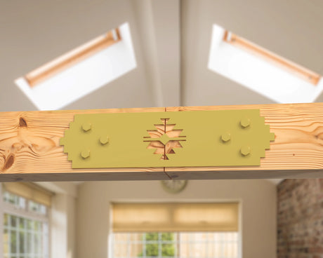 Straight Bracket - Aztec Style - For 8 Inch Lumber - Wood Post Brackets - construction brackets - brackets for post and beam construction - beam supports - post support - timber frame brackets - barndominium brackets - exposed beam brackets