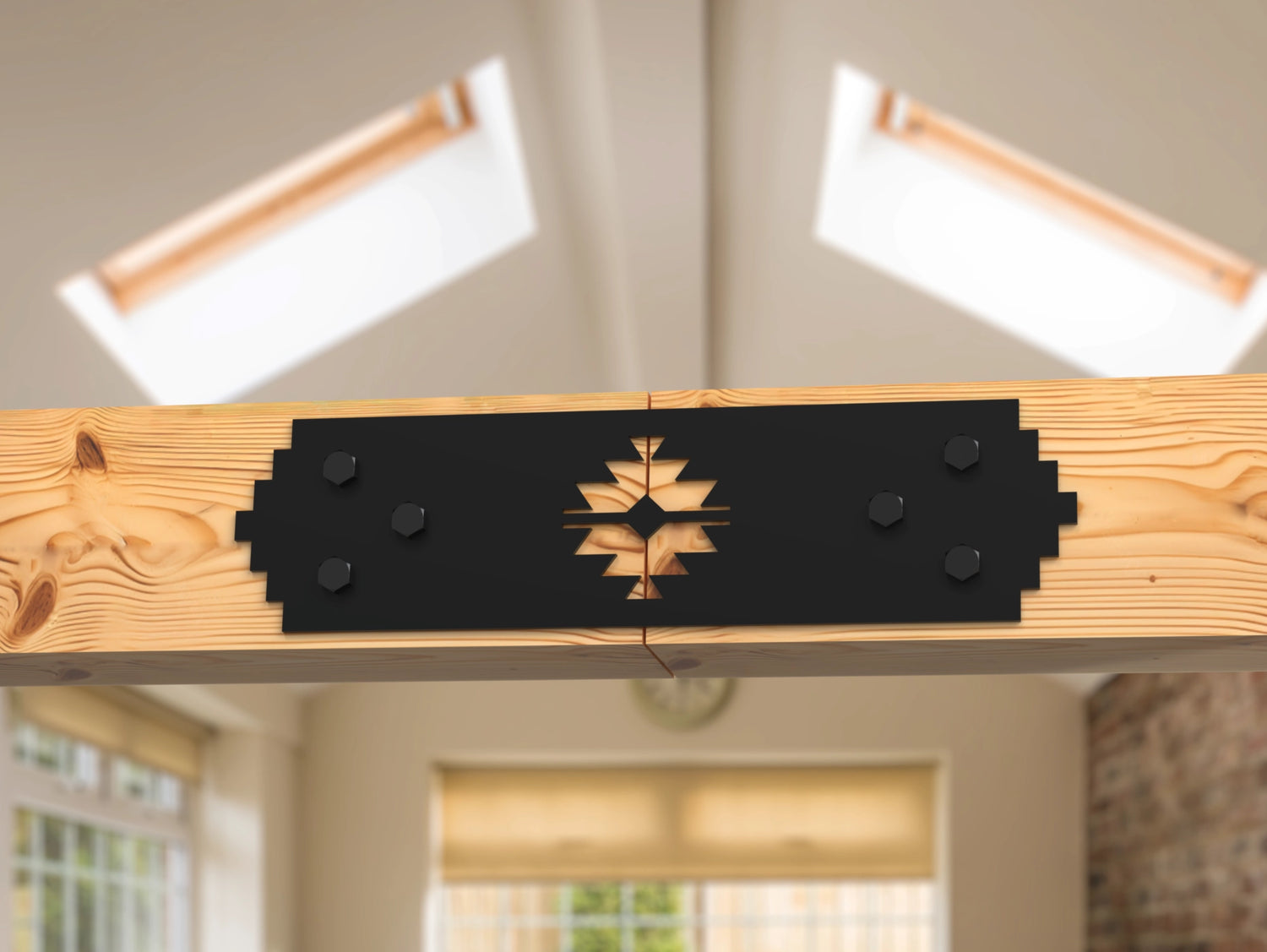 Straight Bracket - Aztec Style - For 8 Inch Lumber - Wood Post Brackets - construction brackets - brackets for post and beam construction - beam supports - post support - timber frame brackets - barndominium brackets - exposed beam brackets