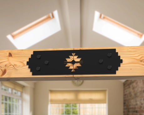 Straight Bracket - Aztec Style - For 8 Inch Lumber - Wood Post Brackets - construction brackets - brackets for post and beam construction - beam supports - post support - timber frame brackets - barndominium brackets - exposed beam brackets