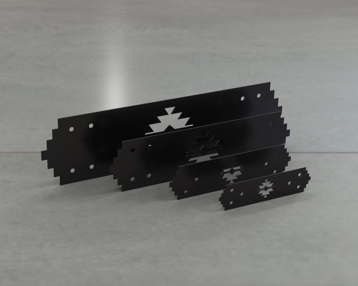 Aztec Style Straight Brackets - Various Sizes - Wood Post Brackets - construction brackets - brackets for post and beam construction - beam supports - post support - timber frame brackets - barndominium brackets - exposed beam brackets