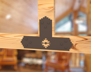 T Bracket - Aztec Style - For 8 Inch Lumber - Wood Post Brackets - construction brackets - brackets for post and beam construction - beam supports - post support - timber frame brackets - barndominium brackets - exposed beam brackets