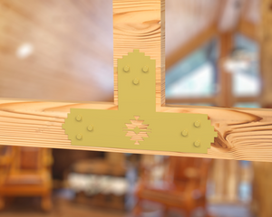 T Bracket - Aztec Style - For 8 Inch Lumber - Wood Post Brackets - construction brackets - brackets for post and beam construction - beam supports - post support - timber frame brackets - barndominium brackets - exposed beam brackets