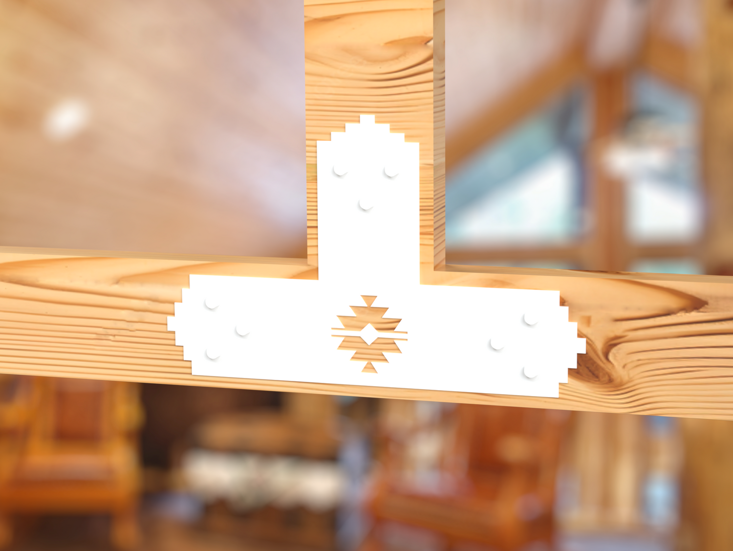 T Bracket - Aztec Style - For 8 Inch Lumber - Wood Post Brackets - construction brackets - brackets for post and beam construction - beam supports - post support - timber frame brackets - barndominium brackets - exposed beam brackets