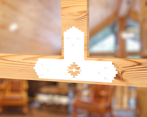 T Bracket - Aztec Style - For 8 Inch Lumber - Wood Post Brackets - construction brackets - brackets for post and beam construction - beam supports - post support - timber frame brackets - barndominium brackets - exposed beam brackets