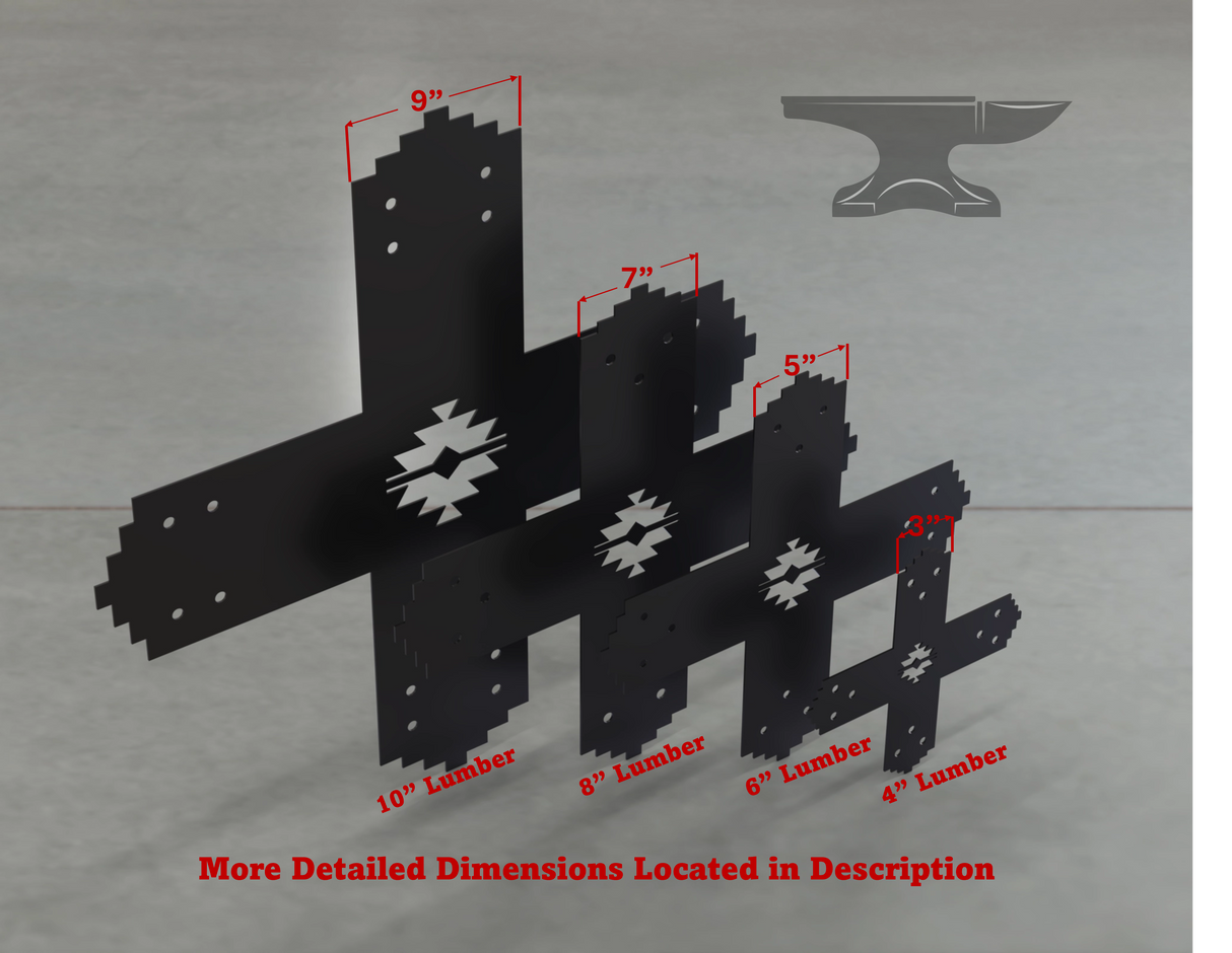 Aztec Style X Brackets - Various Sizes - Wood Post Brackets - construction brackets - brackets for post and beam construction - beam supports - post support - timber frame brackets - barndominium brackets - exposed beam brackets