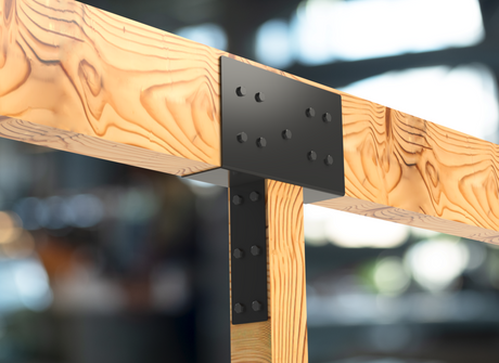 Column to Beam Brace - 8 Inch Beams (CB8.75) - Wood Post Brackets - construction materials - building supposrts - beam supports - post support - timber frame brackets - wood frame buildings - post frame buildings - barndominium brackets - exposed beam brackets