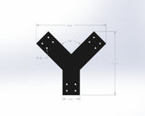 Y Bracket - Industrial Style - For 4 Inch Post