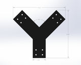 Y Bracket - Industrial Style - For 6 Inch Post