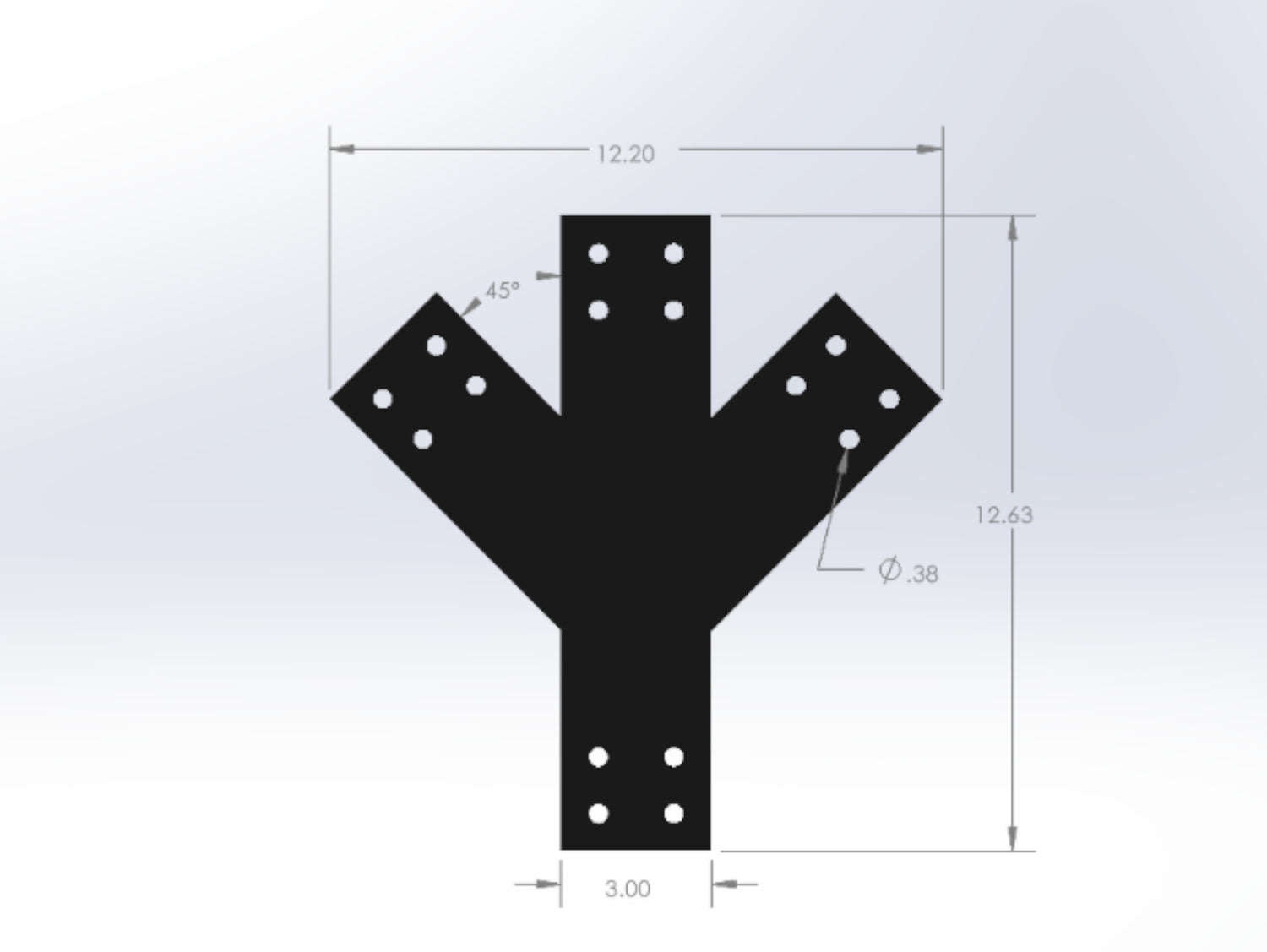 Y Bracket with Center Leg -Industrial Style - For 4 Inch Lumber - Wood Post Brackets - construction materials - building supports - beam supports - post supports