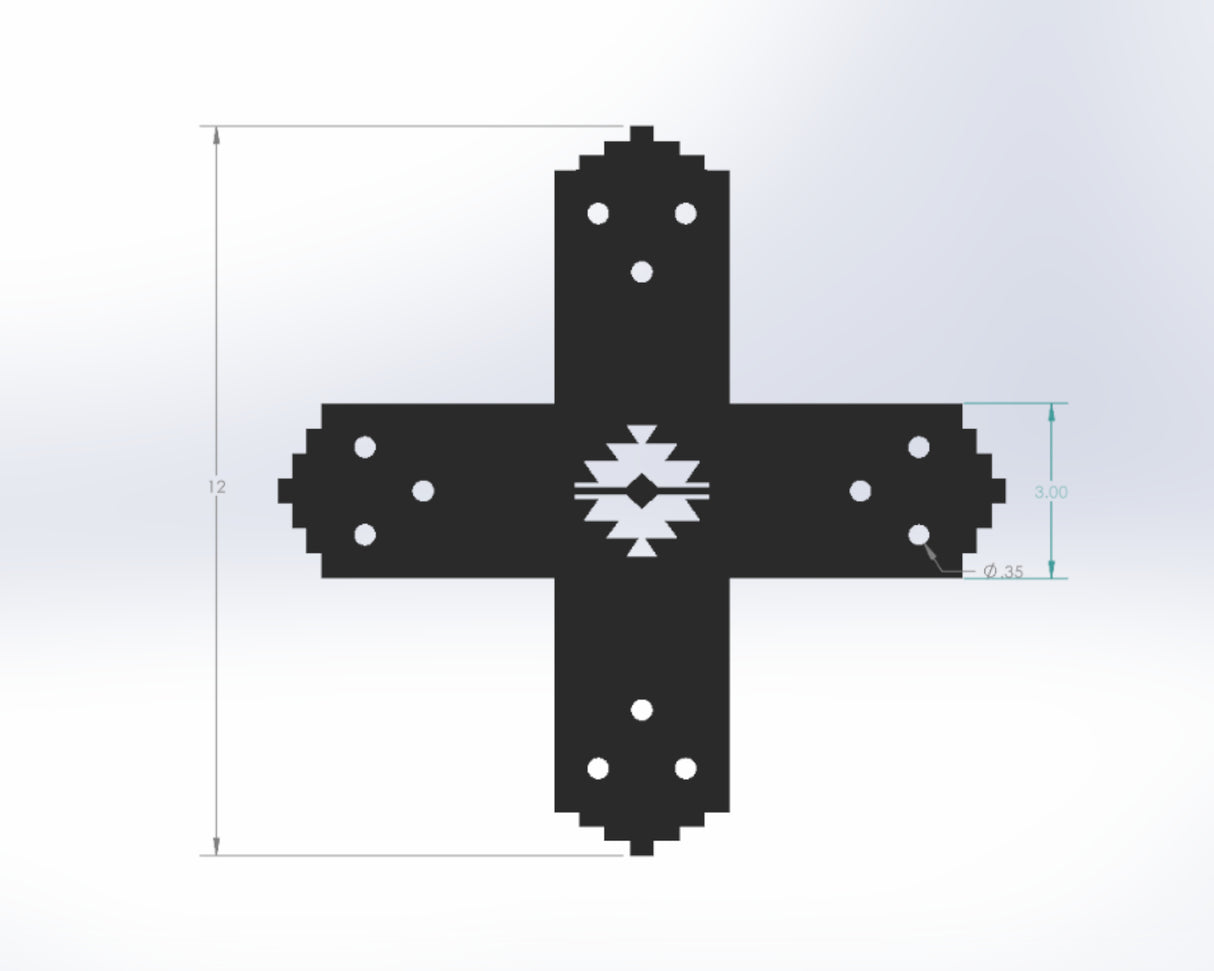 X Bracket - Aztec Style - For 4 Inch Lumber