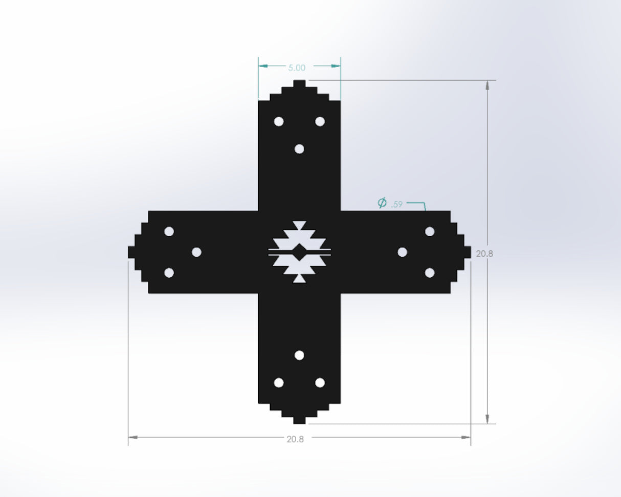 X Bracket - Aztec Style - For 6 Inch Lumber