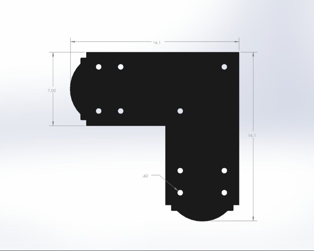 L Bracket - Crowned Style - For 8 Inch Lumber - Wood Post Brackets - construction materials - building supports - beam supports - post supports