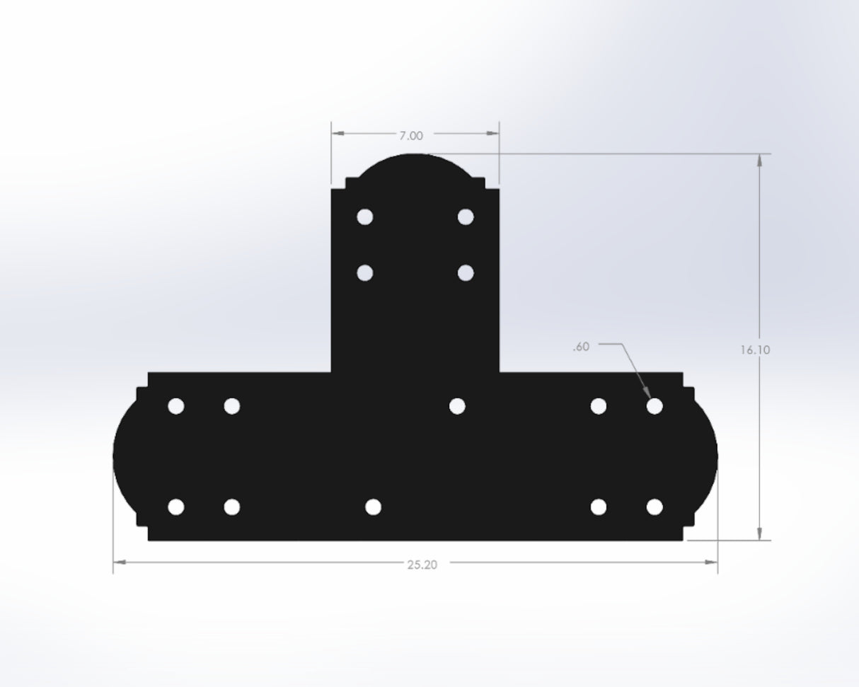 T Bracket - Crowned Style - For 8 Inch Lumber