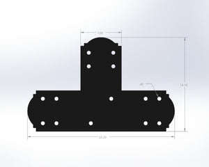 T Bracket - Crowned Style - For 8 Inch Lumber - Wood Post Brackets - construction materials - building supports - beam supports - post supports