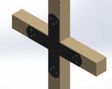 X Bracket - Crowned Style - For 4 Inch Lumber