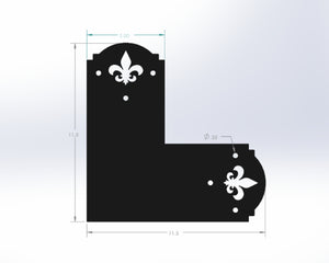 L Bracket - Crowned Fleur De Lis - For 6 Inch Lumber - Wood Post Brackets - construction materials - building supports - beam supports - post supports