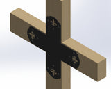 X Bracket - Crowned Fleur De Lis - For 6 Inch Lumber