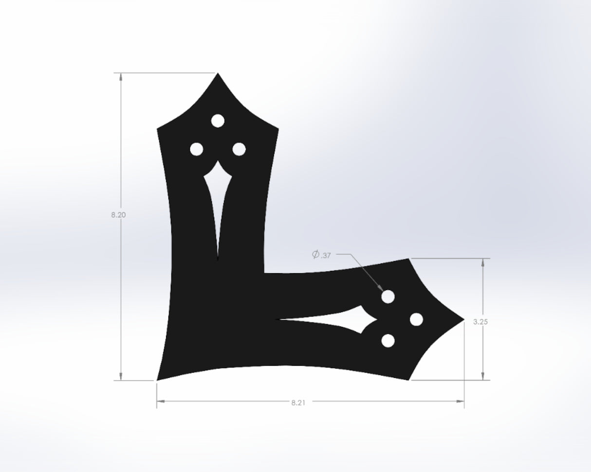 L Bracket - Gothic Style - For 4 Inch Lumber