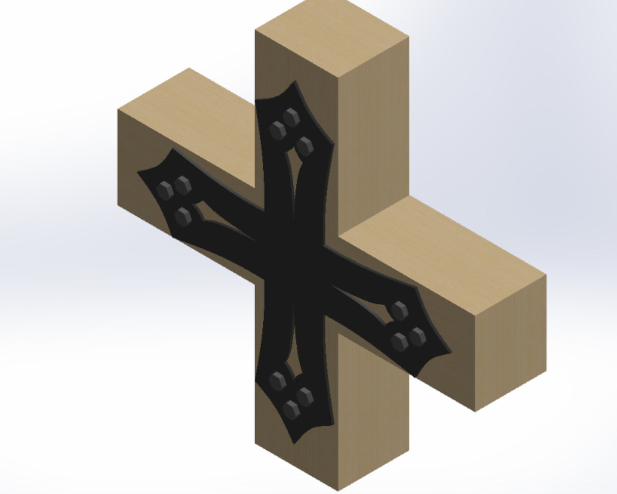 X Bracket - Gothic Style - For 4 Inch Lumber