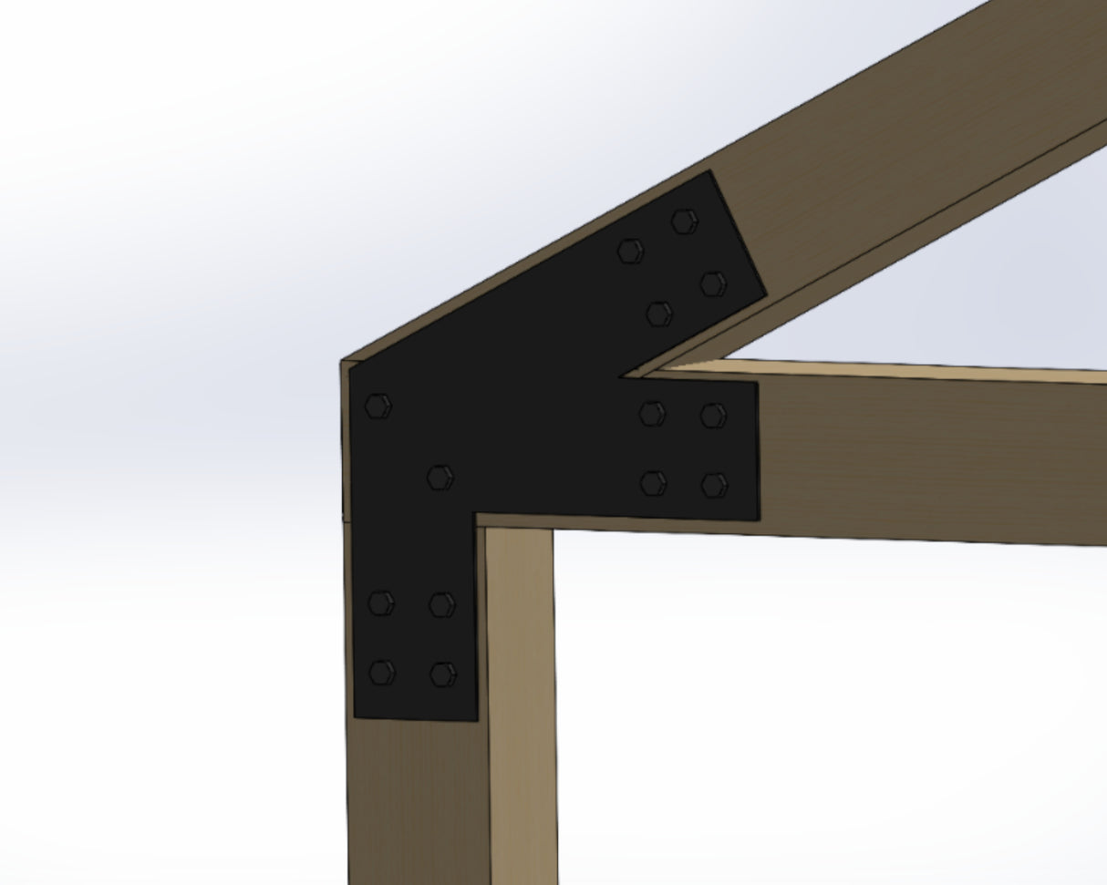 Heel T Bracket - Industrial Style - For 4 Inch Lumber