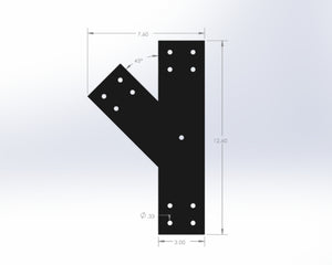T Bracket - 45 Degree Leg - Industrial Style - For 4 Inch Lumber - Wood Post Brackets - construction materials - building supports - beam supports - post supports