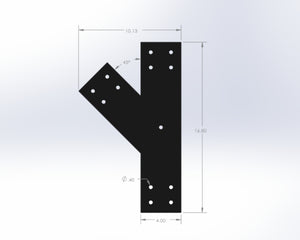 T 45 Degree Leg Bracket for 6" Post - Wood Post Brackets - construction materials - building supports - beam supports - post supports