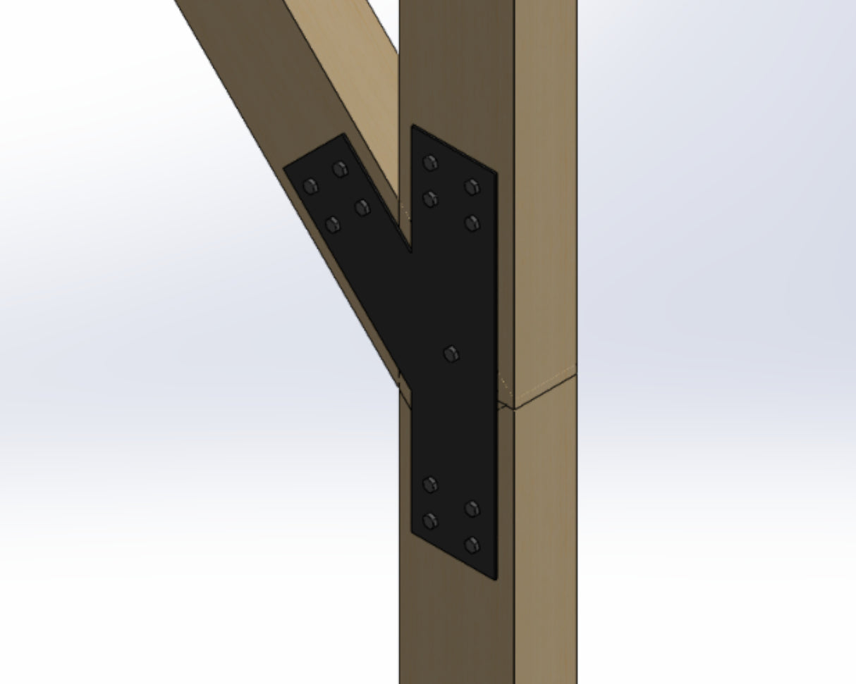 T 45 Degree Leg Bracket for 6" Post