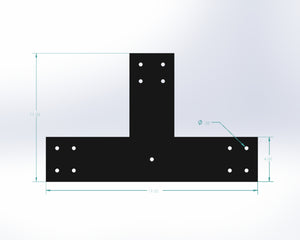 T Bracket - Industrial Style - 6 Inch Lumber - Wood Post Brackets - construction materials - building supports - beam supports - post supports