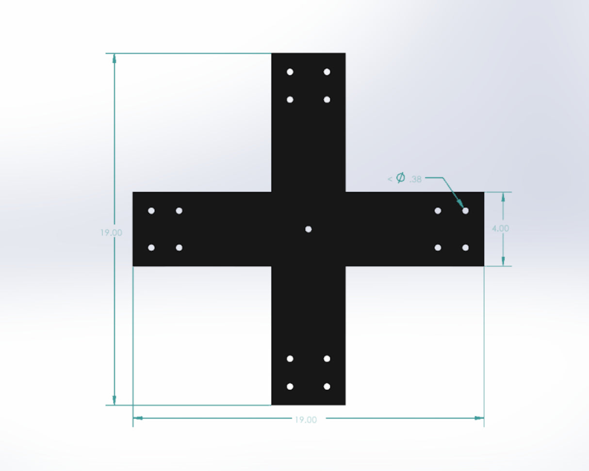 X Bracket - Industrial Style - 6 Inch Lumber