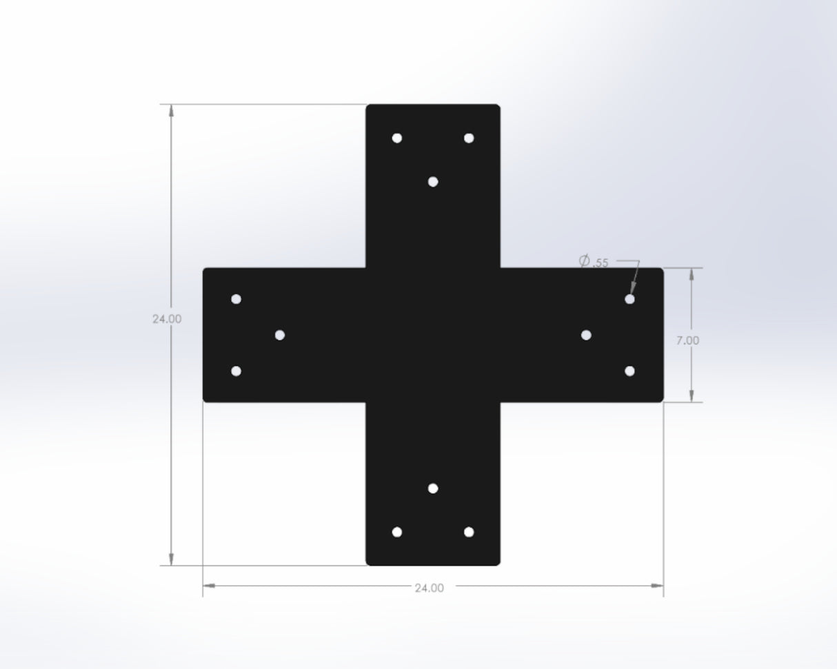 X Bracket - Standard Style - For 8 Inch Lumber