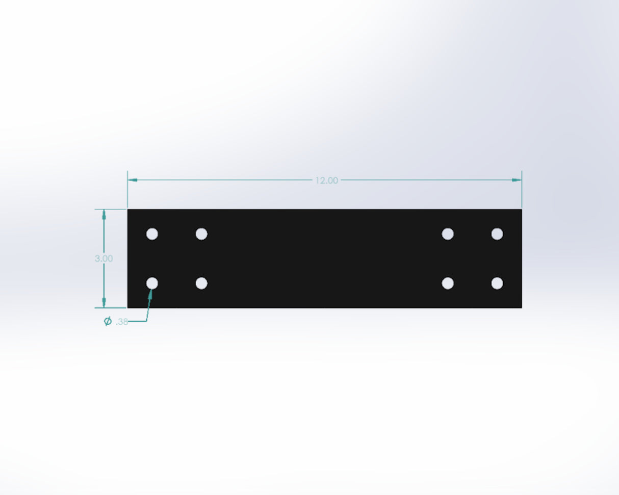 Straight Bracket - Industrial Style - 4 Inch Lumber